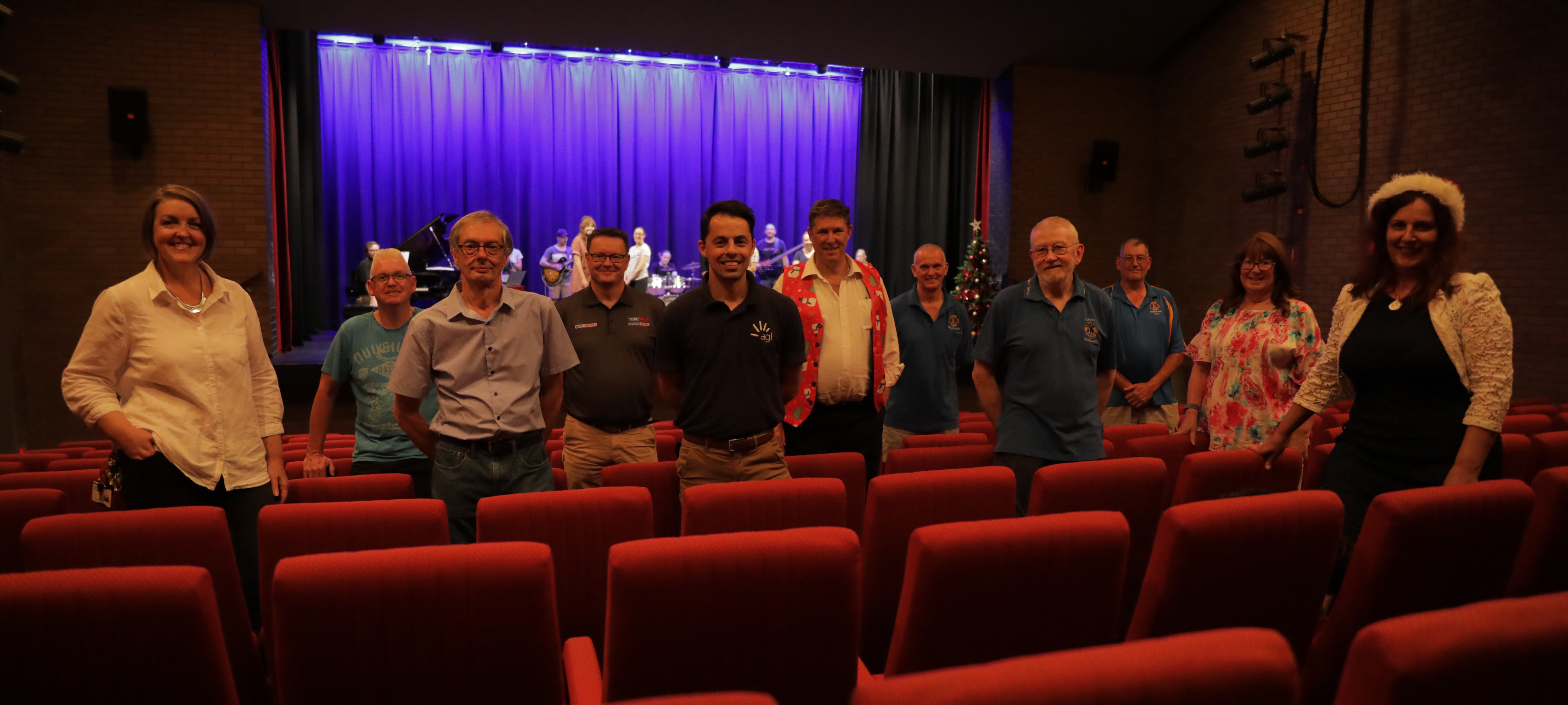 Mayors Community Champion Traralgon Lions Club in the Little Theatre at Carols by Candlelight rehearsal