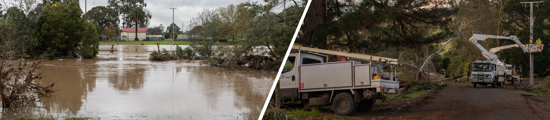Banner image featuring Traralgon Flood and Yinnar Storm events in 2021