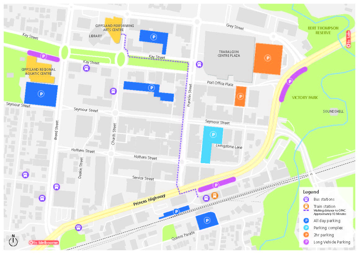 GPAC Parking Map - Traralgon
