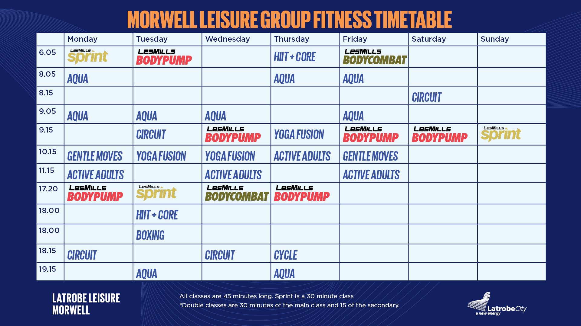 Latrobe Leisure Morwell Group Fitness Timetable