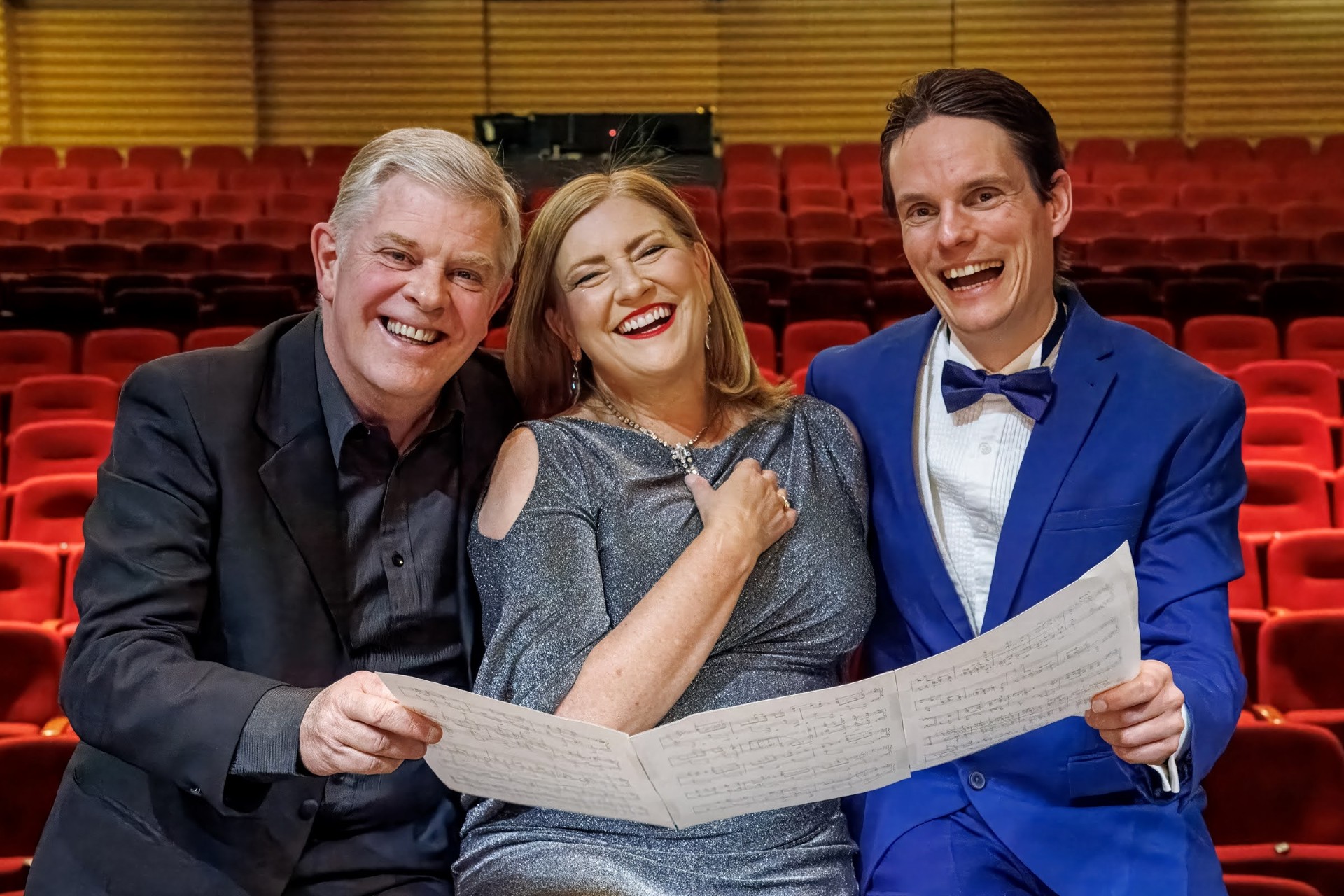 From left: Christopher McKenna, singer/actress Alison Jones, and musician William Schmidt