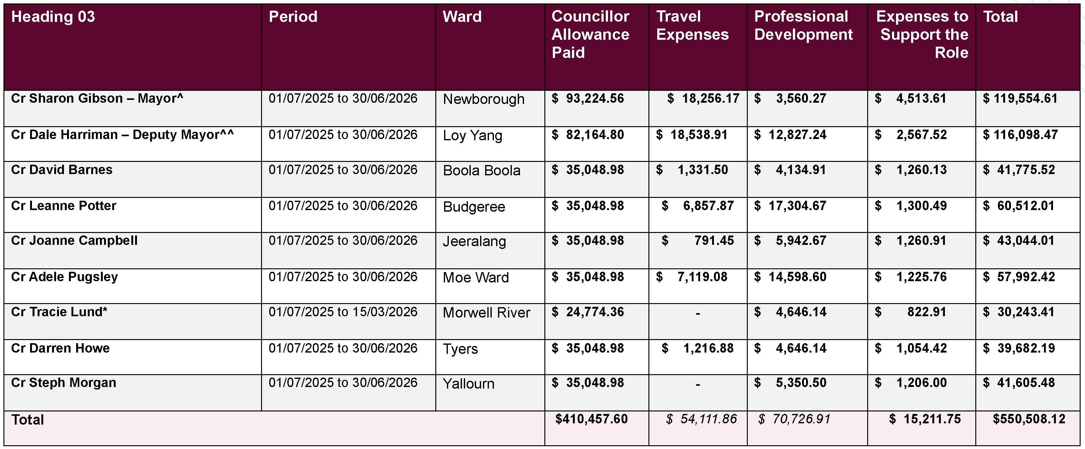 Transparency Hub - Councillor Figures 