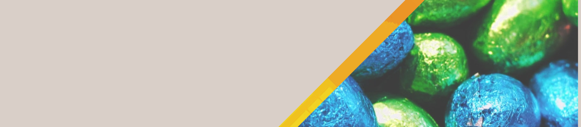 Graphic showing foil wrapped Easter eggs