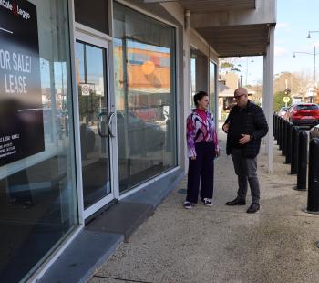 Latrobe City Mayor, Cr Sharon Gibson and Advance Morwell Committee Member, David Burt
